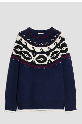 Wool-blend jacquard jumper