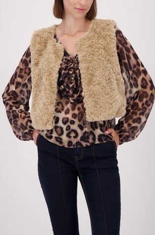 Cropped prsluk od umjetnog krzna