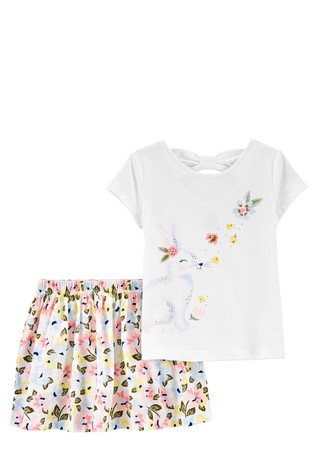 2-dijelni komplet - majica i cvjetna suknja 2-u-1