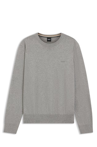 Pleten pamučni pulover s izvezenim logotipom