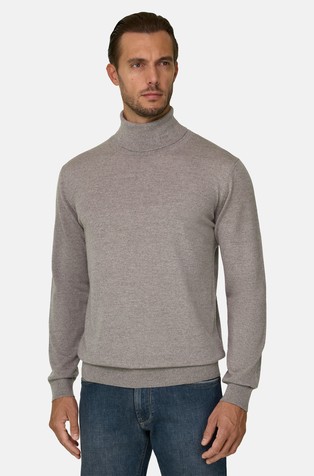 Turtleneck Jumper in Merino Wool Cashwool® Mouliné