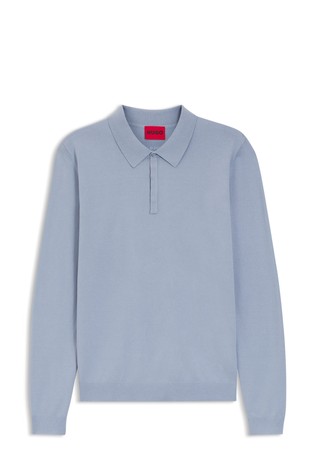 Slim fit pletena polo majica od mješavine viskoze