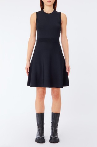 Short knit dress with back lace insert