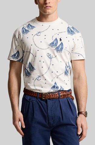 Classic fit majica od jerseya s nautičkim uzorkom