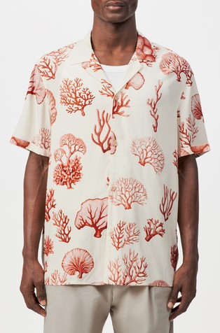 Viscose short-sleeve printed shirt