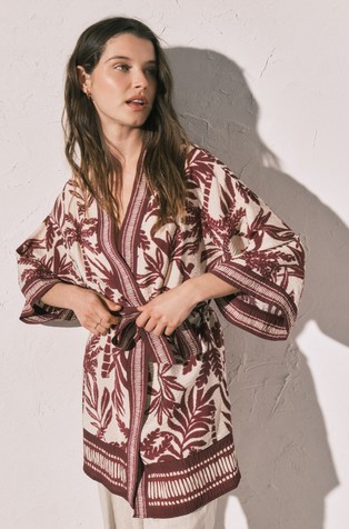 Kimono od mješavine viskoze s uzorkom