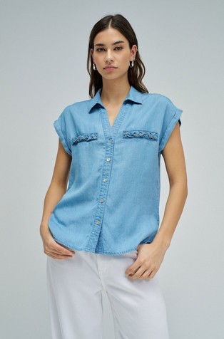 Košulja kratkih rukava s izgledom denima