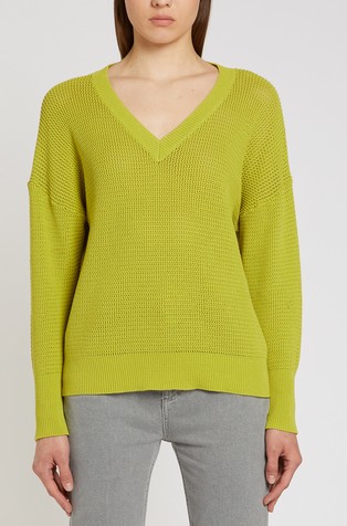 Relaxed cotton V-neck sweater