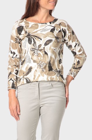 Floral print sweater