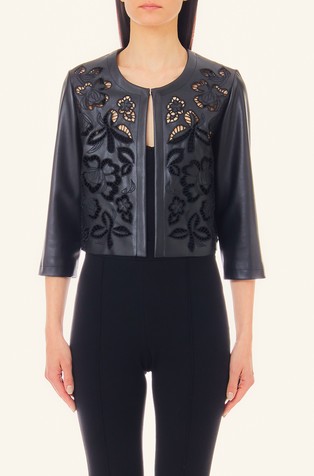 Cropped voštana jakna