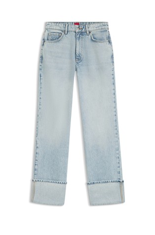 Straight-fit jeans with turn-ups