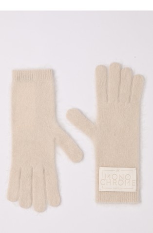 Monochrome wool and cashmere blend gloves