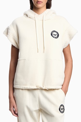 Jersey pulover s kapuljačom i kratkim rukavima