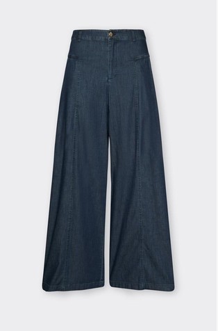 Cropped hlače sa širokim nogavicama u izgledu denima