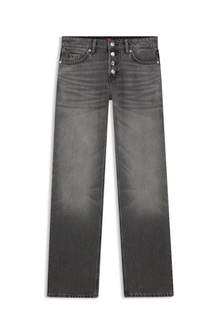 Straight fit jeans hlače s gumbima