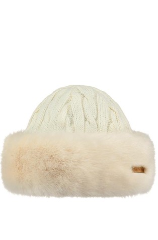 Teksturirano pletena kapa s obrubom od umjetnog krzna