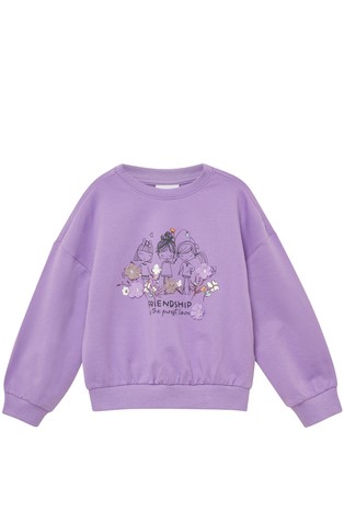 Oversized pulover s otiskom i 3D-cvijećem