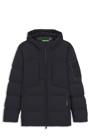 Vodoodbojna prošivena jakna punjena paperjem s kapuljačom