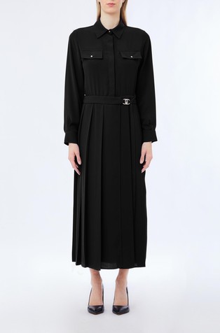 Duga košulja-haljina s naborima na suknji