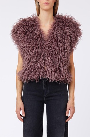 Short fluffy vest