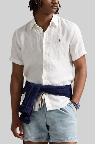 Custom fit lanena košulja kratkih rukava