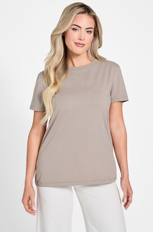 Rhinestones front logo t-shirt