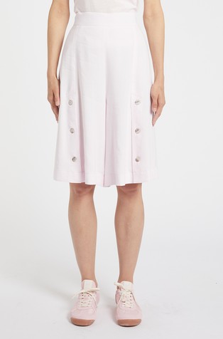 Monochrome bermude od mješavine lana s gumbima