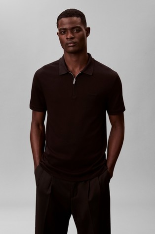 Supima Cotton Half Zip Polo Shirt