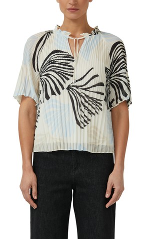 Festive chiffon plissé blouse