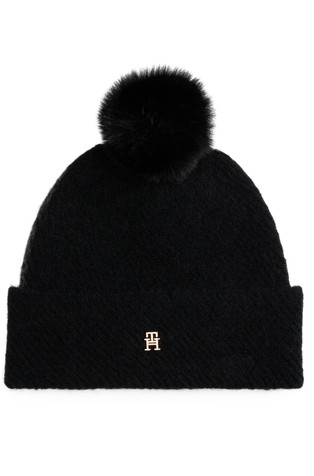 Pletena kapa s pomponom