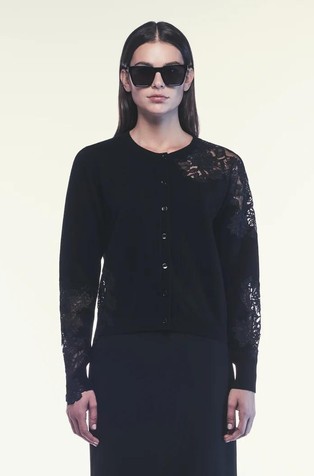 Fidele cardigan with lace inserts