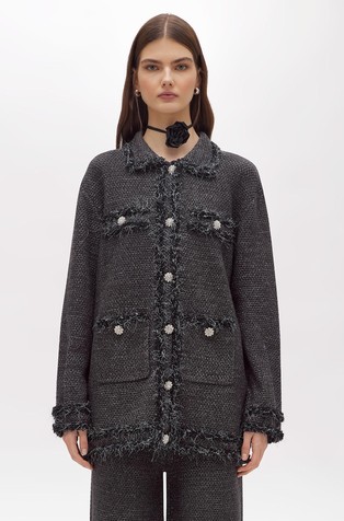 Dugi kardigan sa svjetlucavim lurex vlaknima