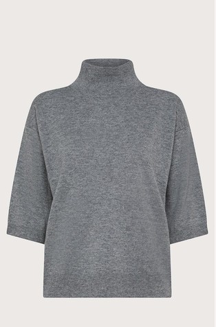 Wool and cashmere blend 3/4 sleeve sweater