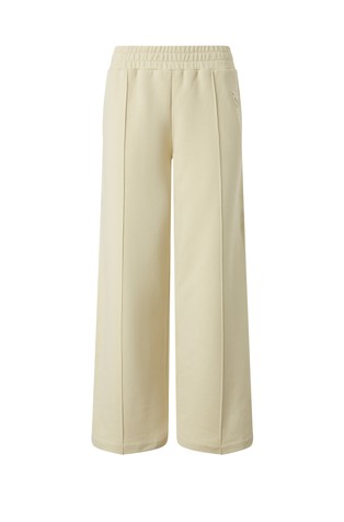 Wide cotton joggers with snaps