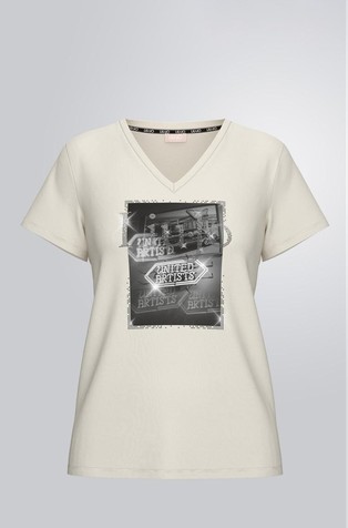 V-neck T-shirt with logo