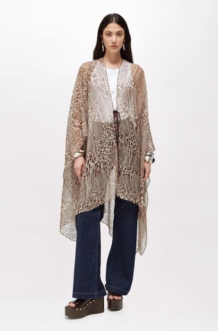 Pončo od šifona sa životinjskim uzorkom