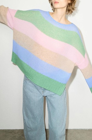 Oversized fit pleten pulover od mješavine vune