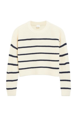 Cropped pleten pulover s prugastim uzorkom