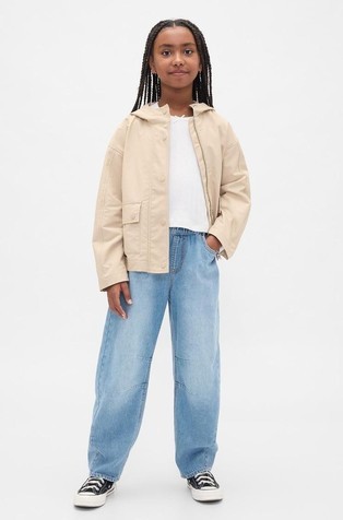 Široke jeans hlače s visokim strukom za djevojčice