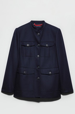 Slim fit jakna od mješavine vune