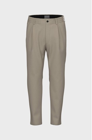 Pleated trousers in technical cotton