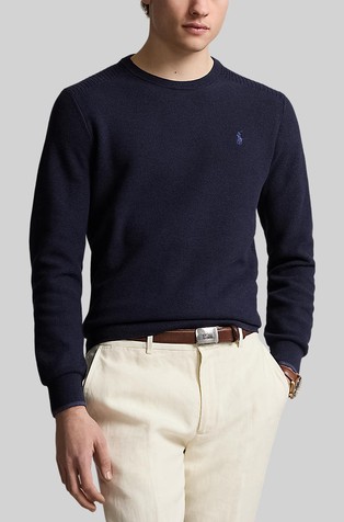 Mrežasto pleten pamučni pulover