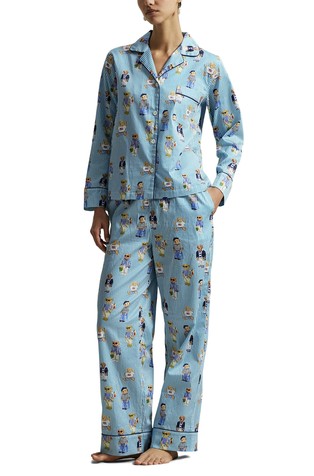 Polo Bear prugasta pamučna pidžama dugih rukava