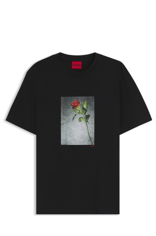 Cotton-jersey T-shirt with printed artwork