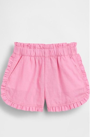 Baby & Toddler Linen-Cotton Ruffle Dolphin Shorts