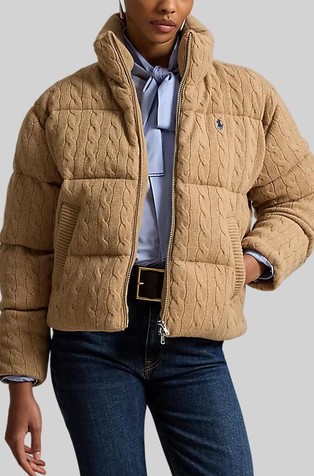 Cable Wool-cashmere Puffer Jacket