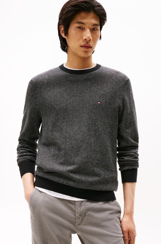 Pleten pulover s uzorkom riblje kosti