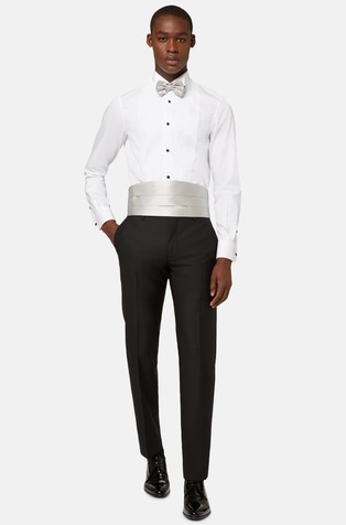 Slim fit vunene hlače za smoking