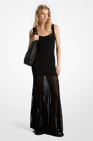 Stretch Viscose Blend Maxi Dress