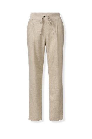 Flannel jogging pants with knit waistband